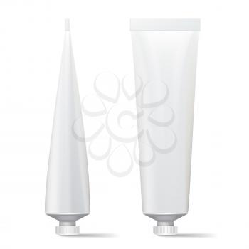 Tube Vector Mock Up. Clean Template. Blank Plastic Tube Of Cream, Shampoo, Tooth Paste, Glue