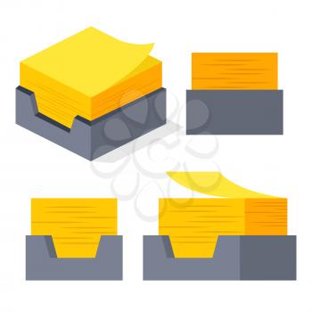Yellow Sticker Vector. Office Stickers For Notes. Isometric Paper Note. Isolated Illustration