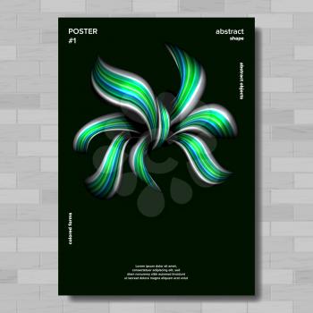 Modern Abstract Cover Poster Vector. Colorful Wave Lines. Flyer, Cover, Brochure Illustration