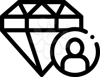 Diamond Human Talent Icon Vector Thin Line. Contour Illustration