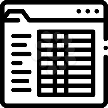 Student Statistics Folder Icon Vector. Outline Student Statistics Folder Sign. Isolated Contour Symbol Illustration