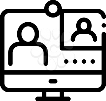 Student Personal Computer Icon Vector. Outline Student Personal Computer Sign. Isolated Contour Symbol Illustration