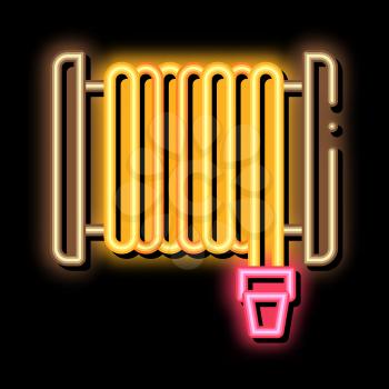 Firehose Hose Reel neon light sign vector. Glowing bright icon Firehose Hose Reel sign. transparent symbol illustration