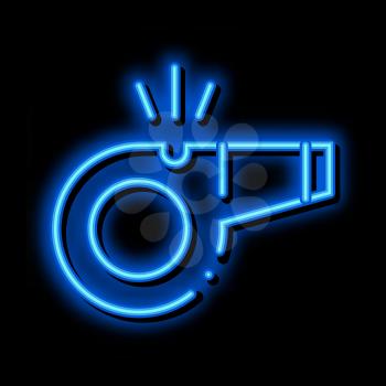 Whistle Arbitrator Tool neon light sign vector. Glowing bright icon Whistle Arbitrator Tool sign. transparent symbol illustration