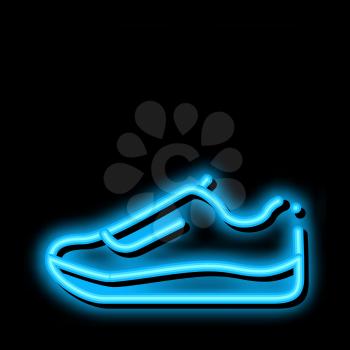 Sneaker Shoe neon light sign vector. Glowing bright icon Sneaker Shoe sign. transparent symbol illustration