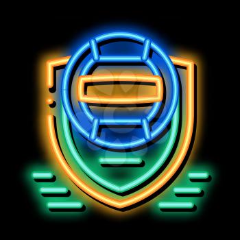 Volleyball Team Emblem neon light sign vector. Glowing bright icon Volleyball Team Emblem sign. transparent symbol illustration