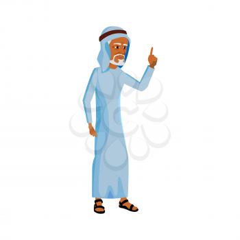 arabian old grandfather telling cautionary tale cartoon vector. arabian old grandfather telling cautionary tale character. isolated flat cartoon illustration
