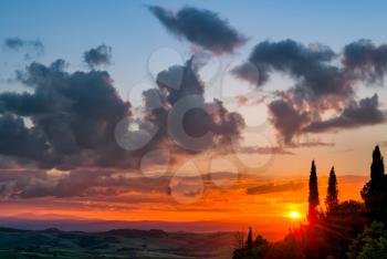 Sunset Val d'Orcia Tuscany