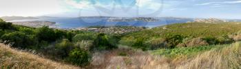 View down to Palau in Sardinia