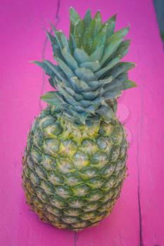 Detailed macro of big ripe pineapple background.
