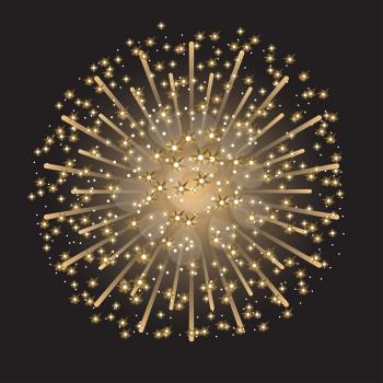 Beautiful colorful sparkling fireworks on dark gray background.