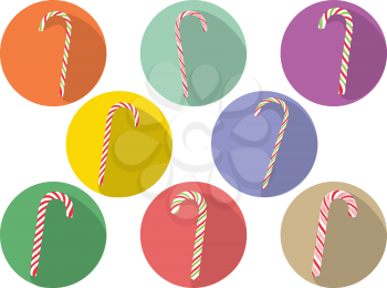 Collection of tasty striped candy canes, Christmas sweets.