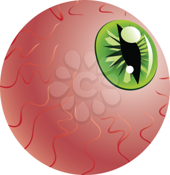 Abstract monster eyeball with iris of green color.