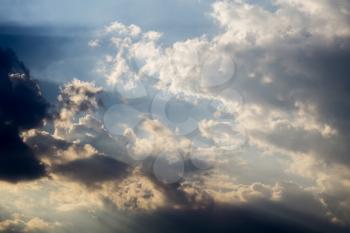 Summer sky with white clouds, natural background.