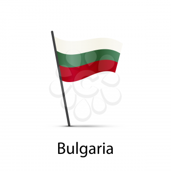 Bulgaria flag on pole, infographic element isolated on white