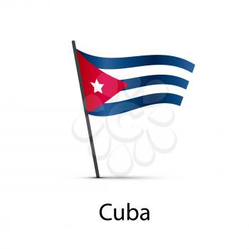 Cuba flag on pole, infographic element isolated on white