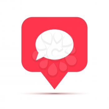 New comment, social network icon in speech bubble shape isolated on white