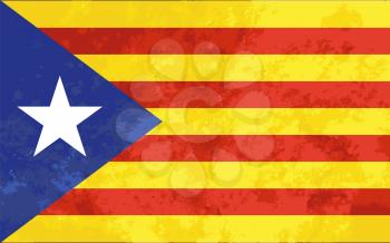 Bright colourfull Catalonia flag with grunge texture
