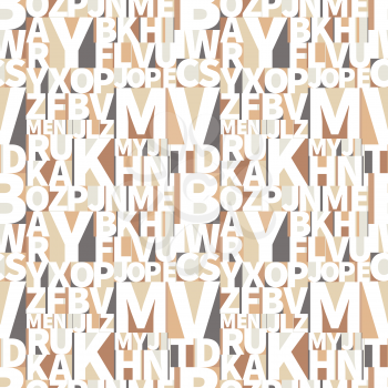 Minimalist geometric art-deco letters in soft retro colours, seamless pattern