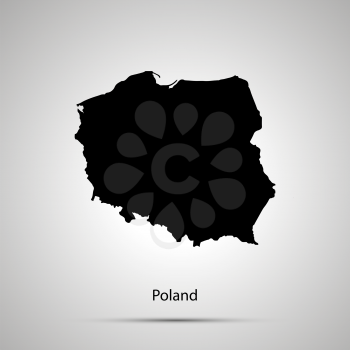 Poland country map, simple black silhouette