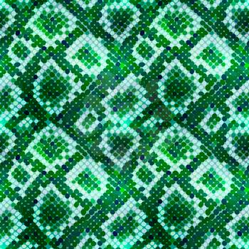 Bright green realistic snake skin texture, detailed seamless pattern