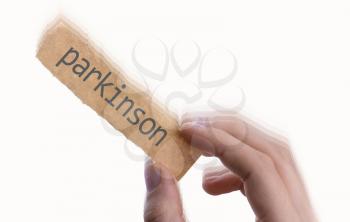 Parkinson's disease text on paper on white background