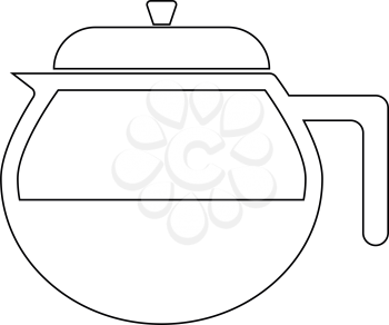 Teapot the black color icon vector illustration