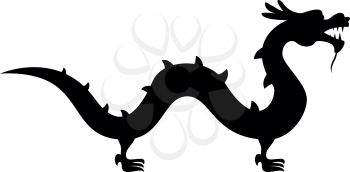 Chinese dragon icon black color vector illustration flat style simple image