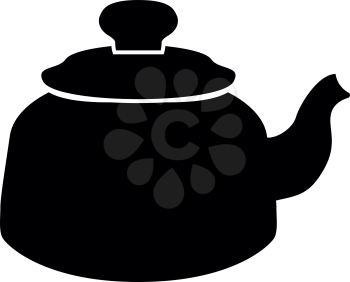 Teapot it is black color icon .