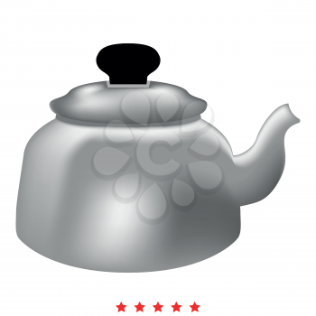 Teapot icon Illustration color fill simple style