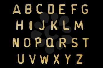 Alphabet soup pasta font. Typographic characters made from kids food.