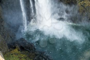 A view of the bottom of Snoqualmie Falls in Washington State.