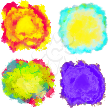 Set of multicolored splashs for design, business cards, stationery, greeting cards