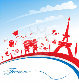 france background with flag and symbol