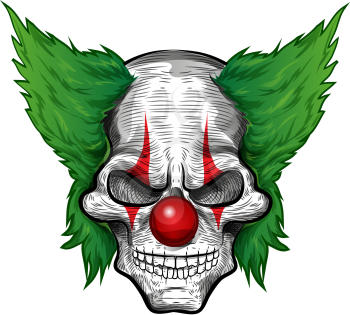 clown skull isolated on white background
