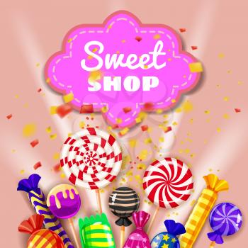 Candy Sweet Shop background set of different colors of candy, candy, sweets, candy, jelly beans