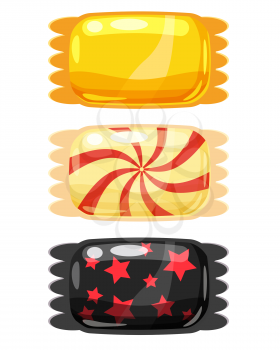 Set of sweets on white background candy. Vector illustration.