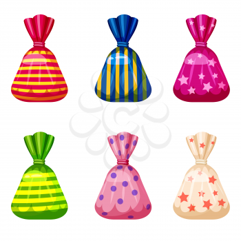 Set of sweets on white background candy. Vector illustration.