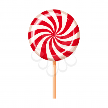 Striped peppermint candy, caramel, vector Cartoon style