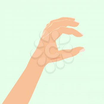 Hand hold, okay hand sign, blue background