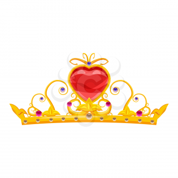 Princess Diadem with diamonds and precious stones, gold,