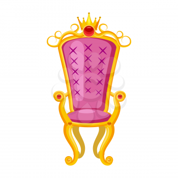 Princess throne, adorned with diamonds, crown precious stones