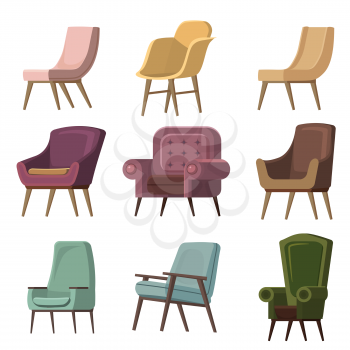 Set of Chair to use in animation, illustration, scene, background, cartoon