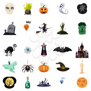 Set of Halloween related objects and characters