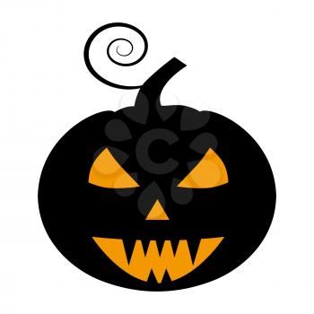 Pumpkin flat single icon. Halloween pumpkin symbol of fear and danger