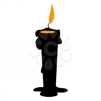 Halloween candle flat single icon. Halloween symbol of fear and danger.