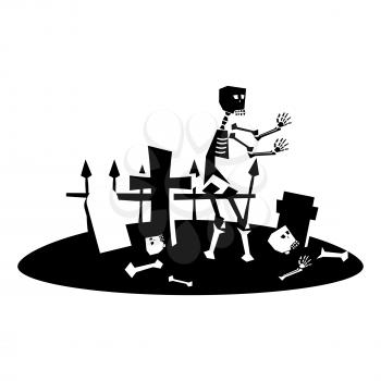 Halloween cemetery flat single icon. Halloween symbol of fear and danger