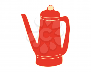 Coffe Pot Vintage style. Vector illustration fkat cartoon isolated