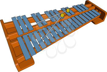 This is Indian santoor trapezoid shaped hammered dulcimer It is a traditional instrument in Jammu and Kashmir It was called shatha tantri vine in ancient time vector color drawing or illustration
