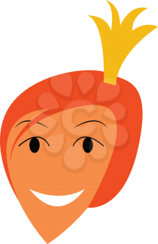 Portrait of a happy princess with her crown vector color drawing or illustration 